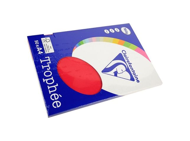 A4-Papier 160g kirschrot/Packung 50 Stück