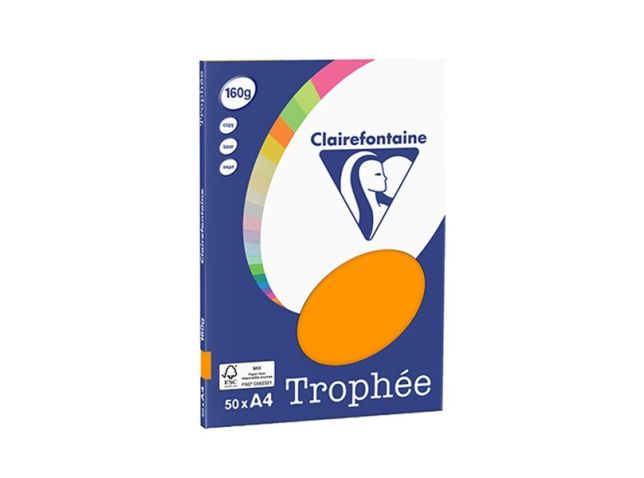 Papier A4 160g leuchtend orange/pk50v