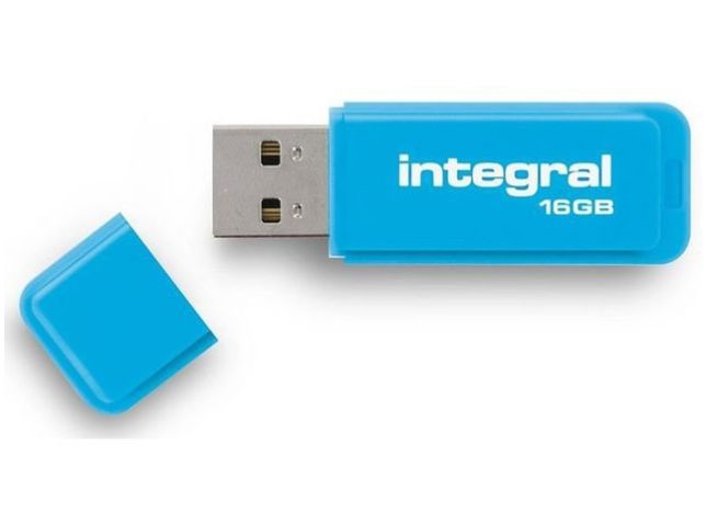 Neon USB Stick 2.0, 16 GB, Blau