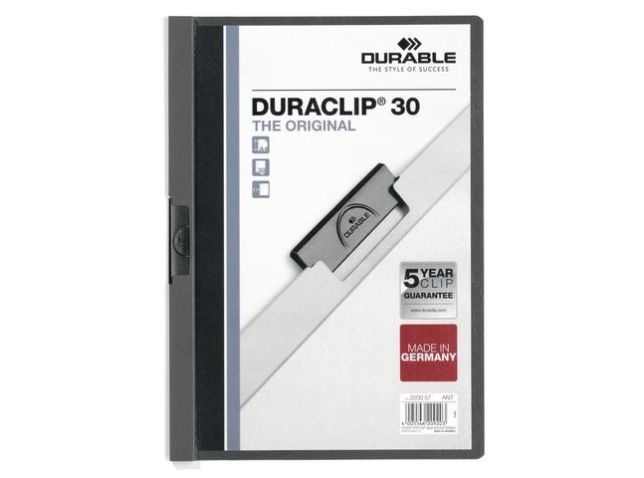 DURACLIP® 30, Klemmhefter, A4, 30 Blatt, Anthrazitgrau