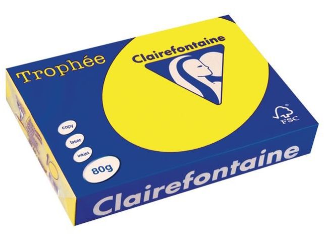 Trophée Gekleurd Papier A4 80 g/m² Neongeel