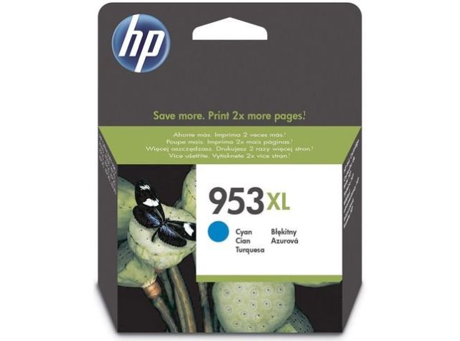 HP 953XL (F6U16AE) Cyan-Tintenpatrone mit hoher Kapazität (Original)