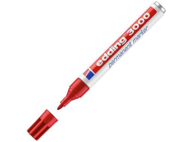 Permanentmarker, 3000, nachfüllbar, Rundspitze, 1,5 - 3 mm, Schreibfarbe: rot