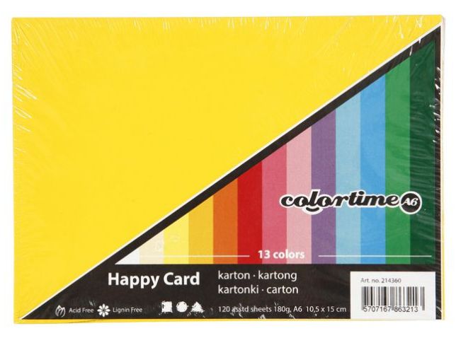 Happy Card Farbiges Papier A6 180 g/m²