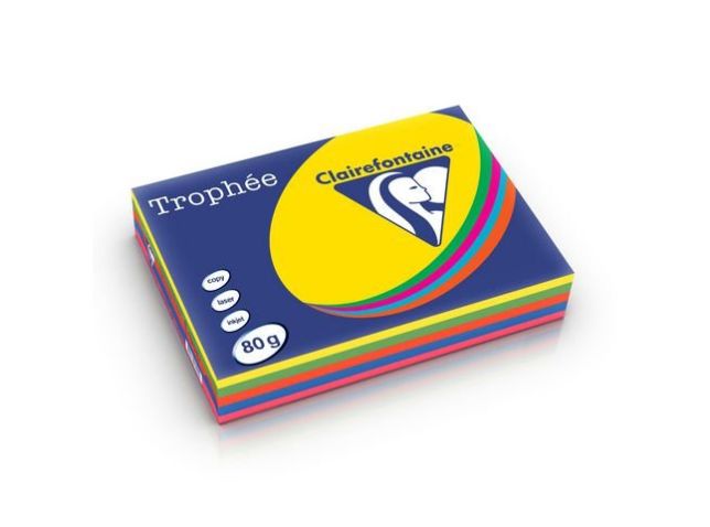 Trophée A4 80 g/m² Mehrzweck-Farbpapier in verschiedenen intensiven Farbtönen